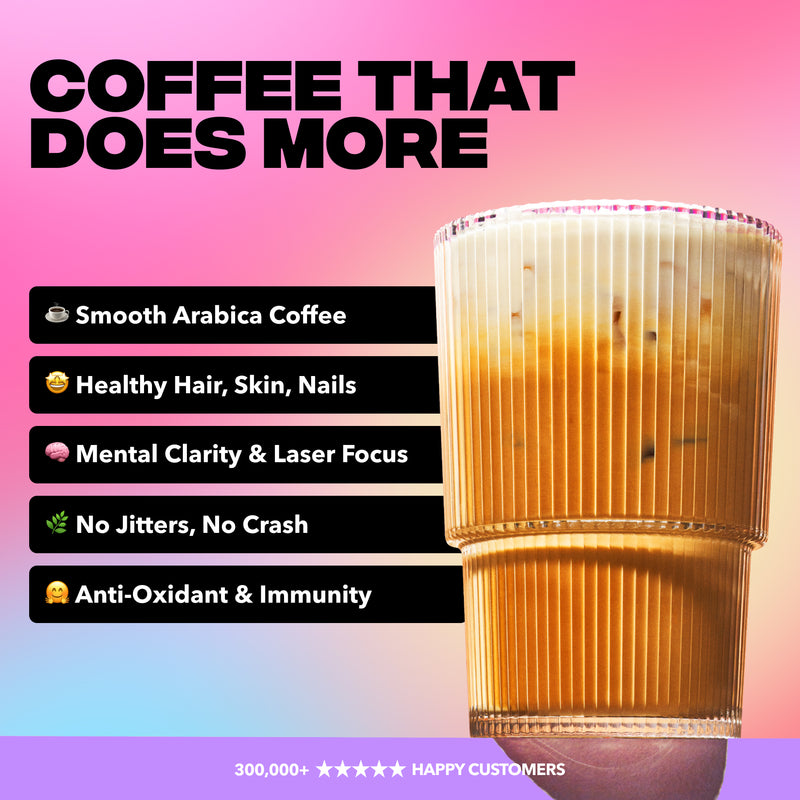30 Servings of Coffee + FREE Starter Kit with smooth Arabica, mental focus, no jitters, and antioxidant benefits.