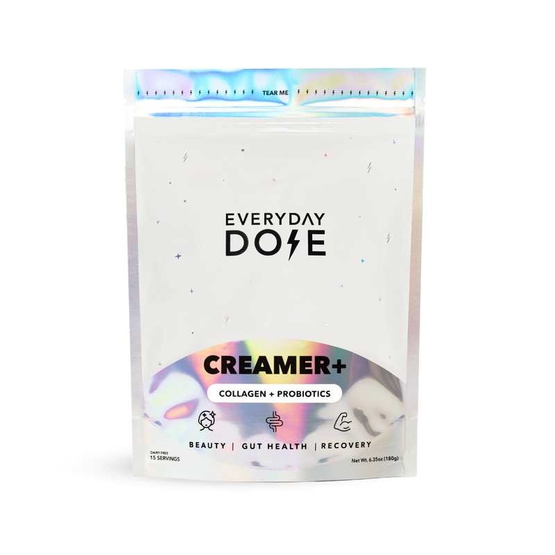 Collagen Probiotic Creamer + (15 Servings) pouch with collagen, probiotics, coconut fats for gut health and metabolism boost